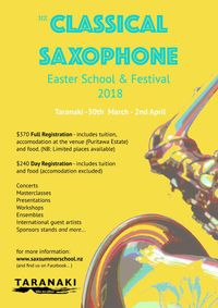 NZ Classical Saxophone School - Easter '18