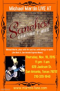 MICHAEL MARTIN Solo @ SANCHO'S CANTINA Y MAS
