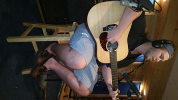 Kyle Forman tracking guitar for his EP release.
