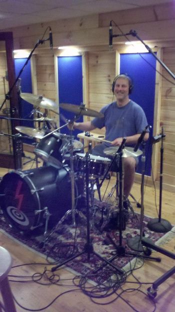 Bert Voswinkel of "Rapid Fire" laying down drum tracks

