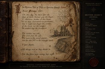 Aelric's Journal - Leaf 1
