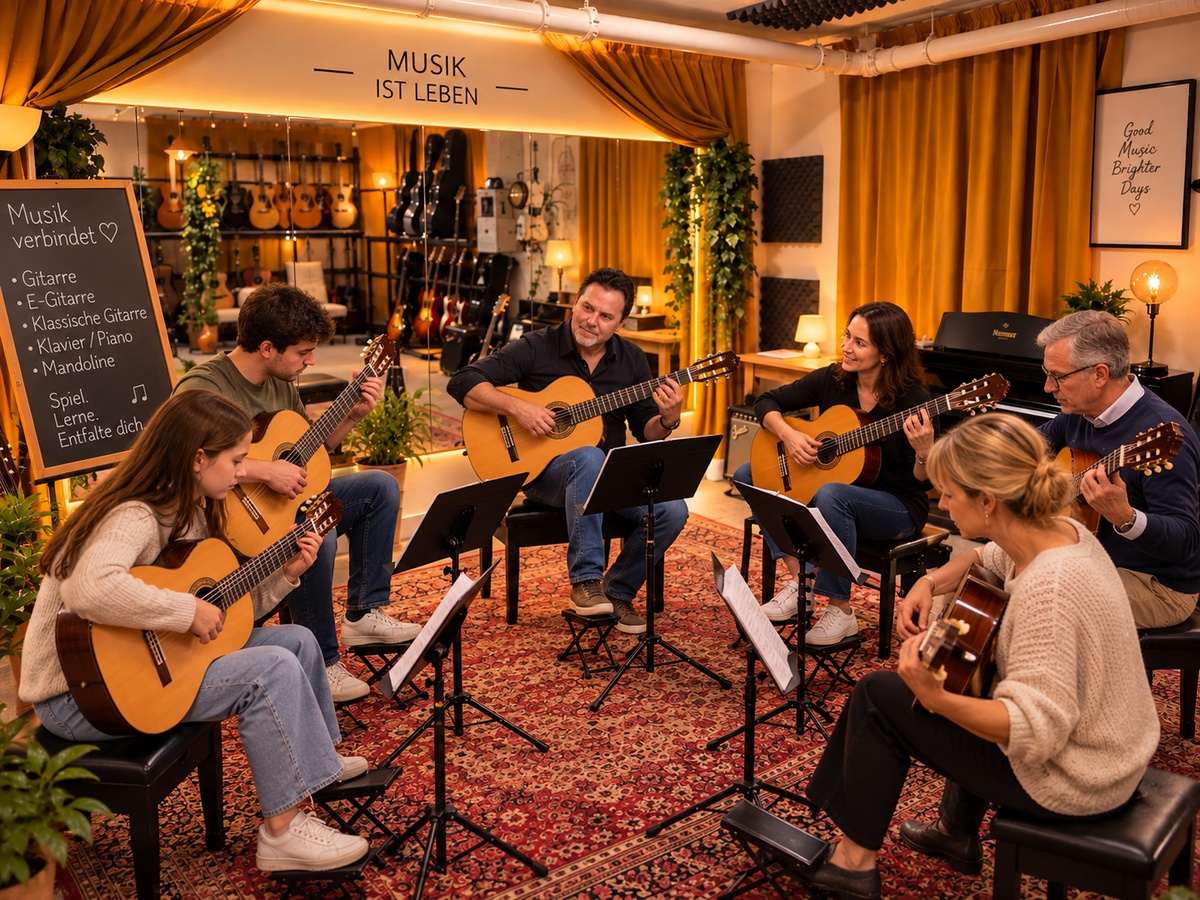 Gruppenunterricht für Gitarre  (inkl. Leihgitarre für zu Hause)