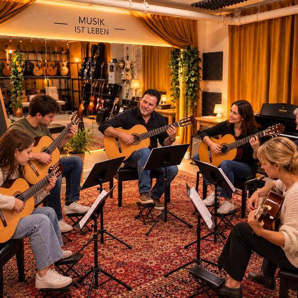 Gruppenunterricht für Gitarre  (inkl. Leihgitarre für zu Hause)
