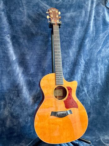 2004 Taylor 514 CE.  I am the original owner.  Purchased in 2006.  It looks lovely and  is in excellent condition for playing and sound.  Its top is Western Red Cedar.   This is a beautiful guitar for an excellent price.
