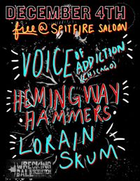 CLEVELAND punk show FREE *VOICE OF ADDICTION (chicago) *HEMMINGWAY HAMMERS *LORAIN SKUM