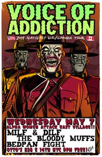 NYC FREE punk *MILF & DILF *THE BLOODY MUFFS *VOICE OF ADDICTION (chicago) *BEDPAN FIGHT