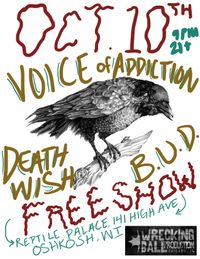 OSHKOSH WI *Voice Of Addiction (chicago) *Deathwish *BUD