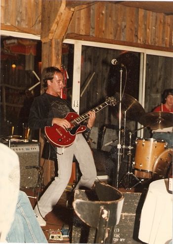 With the Kim Strongin Band at the Hobbit Hole in Selden, about 1982. Keith Hurrell can be seen on the drums, far right. We first met when Keith was playing with M.C. Osso and I was with Wes Houston. Keith made quite a difference in my life at this time. His technical skills caused me to reevaluate mine and inspired me to find Carmine D'Amico, the instructor/professional connection who introduced me to the wild and wicked world of weddings, Bar Mitzvahs, country club dances. corporate presentations, etc. (a.k.a. "club dates" in the New York area).
