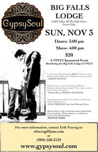 POSTPONED - Evening with Gypsy Soul at Big Falls Lodge