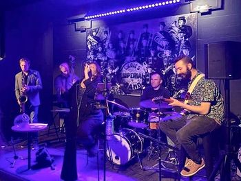 Tune Up Bar in Bozeman, MT (L to R) Sam White, Mike Leslie, Zach Paris, Own Ross
