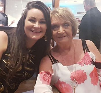 A flower fit for a queen? Olivia with the great Philomena Begley.
