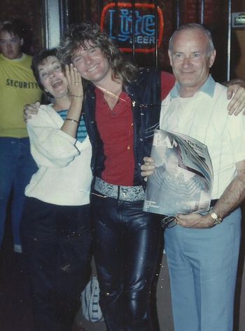 Mike Rust with Mom and Dad backstage
