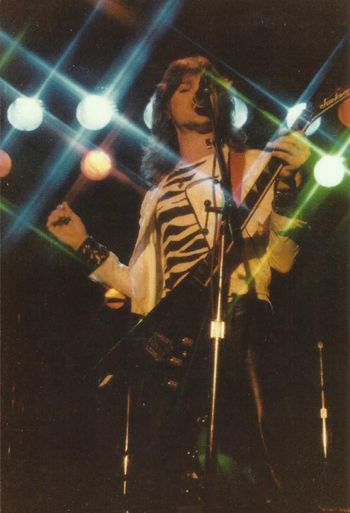 Mike under the stage lights
