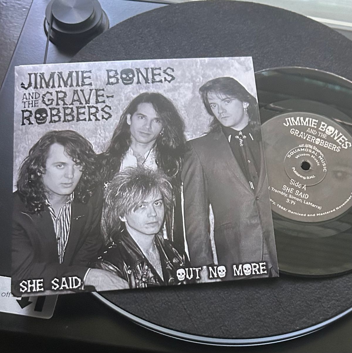 Jimmie Bones and the Graverobbers vinyl 45 to benefit the ALS Association - She Said   Out No More