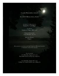 Recital:  Clare Pellerin, violin and Elliott Braganza, piano