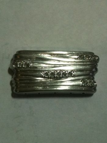 Striated 'Fiber' Chord necklace with pavé stone settings
