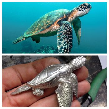 This sea turtle series was a blast. Engraving the texture of these pieces took an entire afternoon, but was totally worth it.

