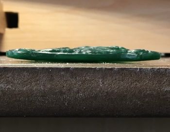 this is the piece from the side. Very thin, but still not as flat as the finished model.
