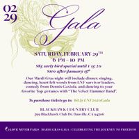 Mardi Gras Gala Benefit for Survivors of Human Trafficking - Love Never Fails 