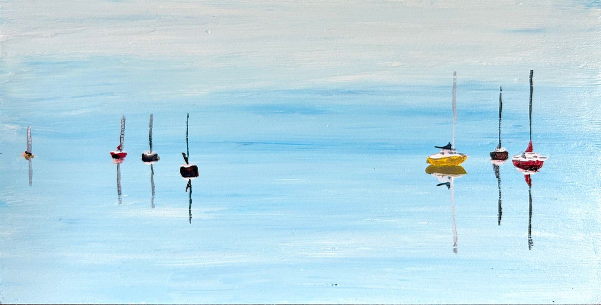 Harbor Boats At Anchor