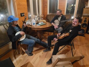 Richie Stearns, Ric Robertson and Ben Haravitch old time session downstairs at the studio
