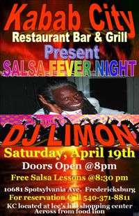 Salsa Fever at Kebab City with DJ Limon