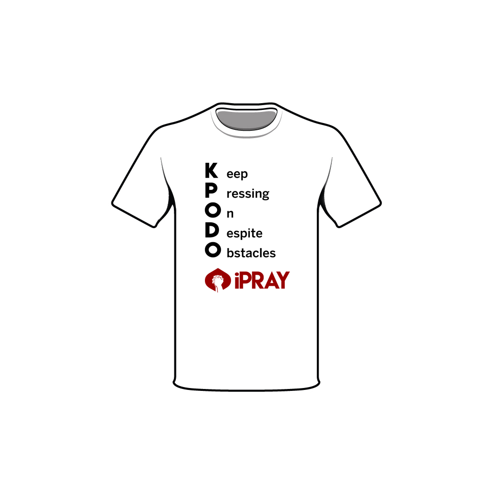 White T-Shirt "Keep Pressing On Despite Obstacles"