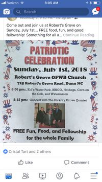 Robert's Grove OFWB Patriots Celebration