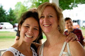 Danielle and Carolyn are ready to get the show started! at Moore Park - August 17, 2016
