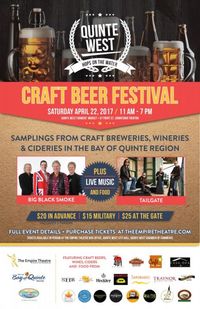 Quinte West Hops On The Water Craft Beer Festival
