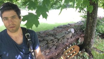 Nice summer afternoon playing for the dead at the local cemetery, Alstead 2015
