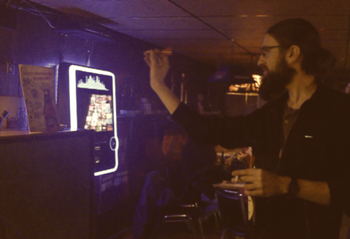 Earl shoot'n darts giving his ears a break from the record
