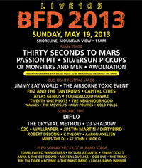 The Trims open for Thirty Seconds To Mars, Passion Pit, Silversun Pickups, Of Monsters And Men, & Awolnation at Live105's BFD Music Festival