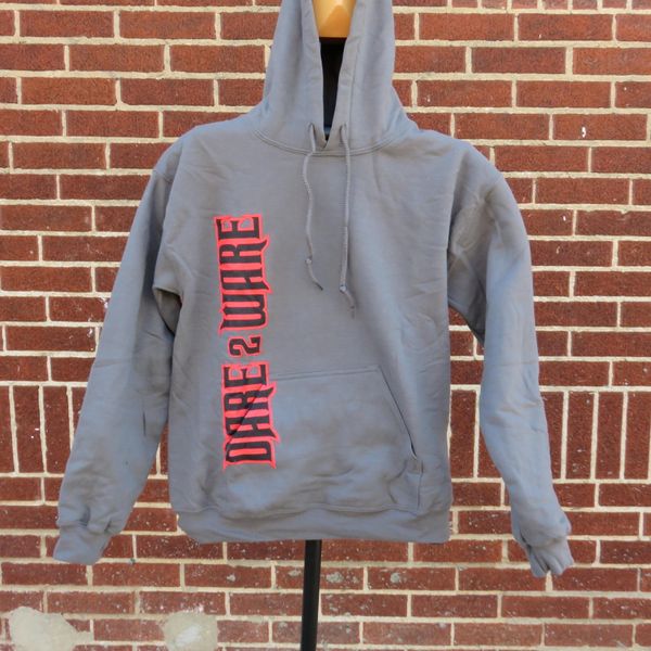 HOODIE w/ VERTICLE/FLAME - CHARCOAL (PLUS)