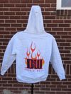 HOODIE w/ VERTICLE/FLAME - ASH (PLUS)