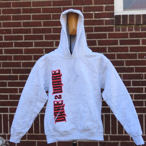 HOODIE w/ VERTICLE/FLAME - ASH (PLUS)