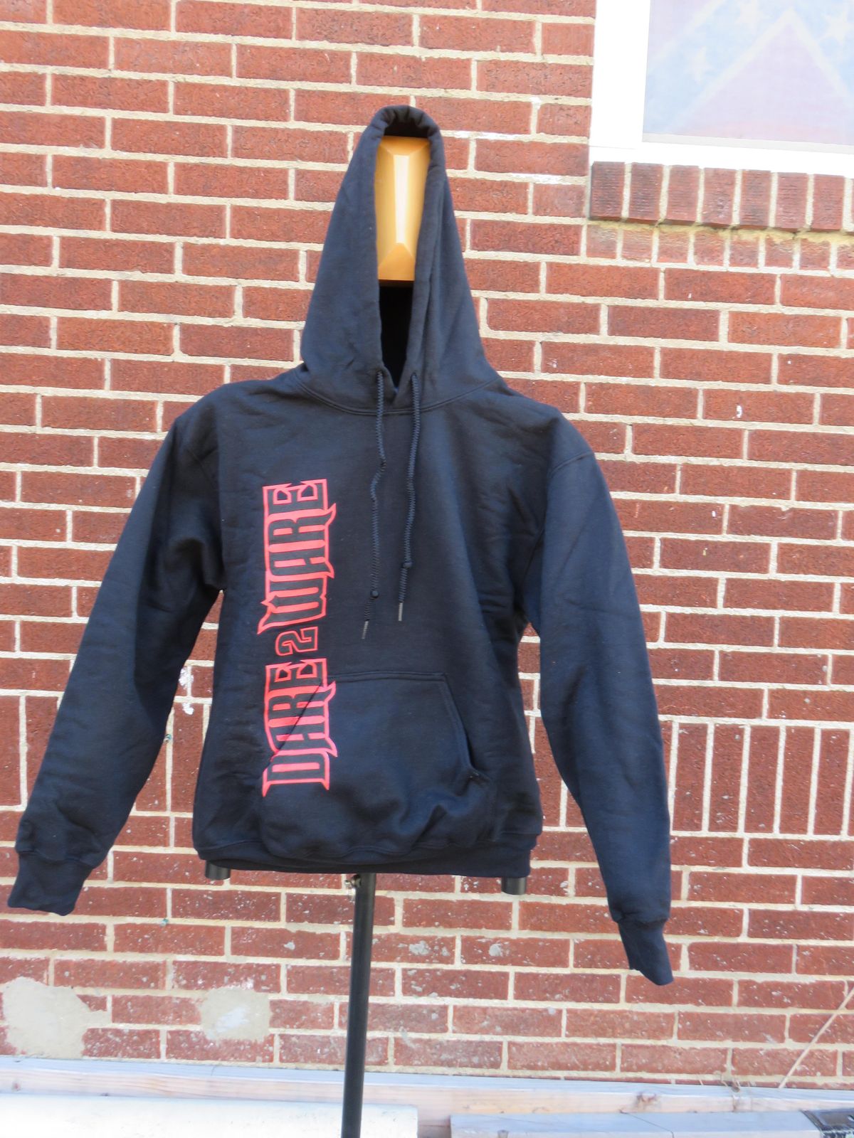 HOODIE w/ VERTICLE/FLAME - BLACK (PLUS)
