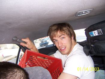 Zodi sesh Ricky w all the gear in the back seat).
