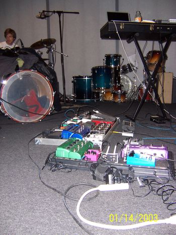 Burndown Studio 2007 Lizards Zodi session Pedalracks w Lizards #1 setup with Laptop samples (Left Ricky spacelizard)
