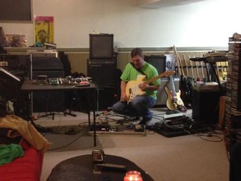 Lizards Xmas Jam 12 2015 (Just pedal rig (left) with guitar synth rig Lizards #1 rig A/B for two amp/guitars).
