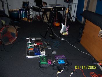 Burndown Studio 2007 Lizards Zodi session Pedalracks w Lizards #1 setup with Laptop samples (Top)
