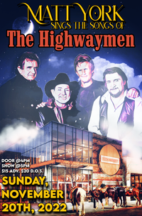Matt York sings The Highwaymen at City Winery Boston