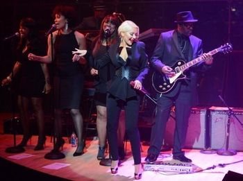 Backing up Christina Aguilera!
