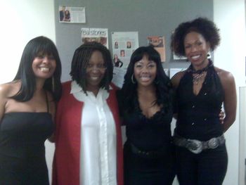 Myself, Whoopi, Nichelle Tillman & Onieda Rebeccu backstage at The View.
