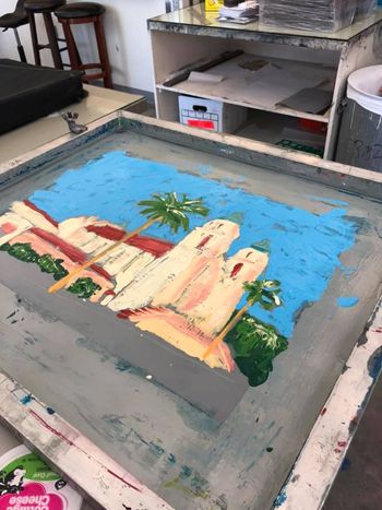 Step 3: Paint colored ink on top of screen
