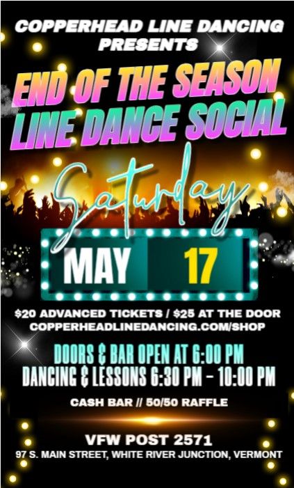 Saturday, May 17 - End of the Season Line Dancing Social