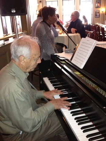 Dad, Carl Reppucci, sits in at Rudi's in Portsmouth with vocalist Sharon Jones
