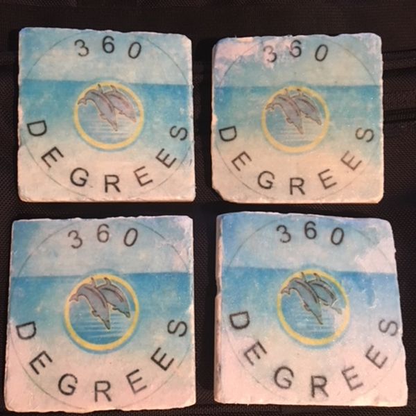 Set Of 4 Marble Coasters (Free Shipping in U.S.)