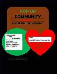 Pop up voters registration drive