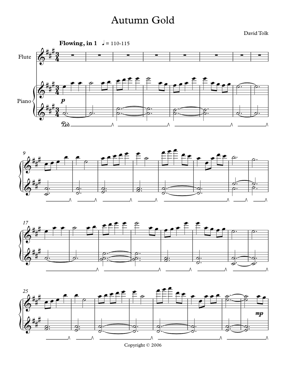 Sheet Music - Autumn Gold